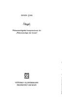 Cover of: Hegel: Phanomenolog. Interpretationen d. "Phanomenologie des Geistes"