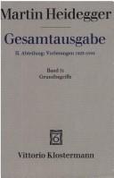 Cover of: Gesamtausgabe Abt. 2 Vorlesungen Bd. 51. Grundbegriffe.