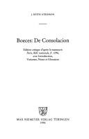 Cover of: Boeces: De consolacion : edition critique d'apres le manuscrit Paris, Bibl. nationale, fr. 1096  by Boethius
