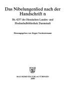 Cover of: Das Nibelungenlied nach der Handschrift n by herausgegeben von Jürgen Vorderstemann.