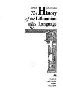 Cover of: The history of the Lithuanian language