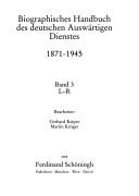 Cover of: Biographisches Handbuch des deutschen Auswärtigen Dienstes, 1871-1945 by Herausgeber, Auswärtiges Amt, Historischer Dienst ; Maria Keipert, Peter Grupp.
