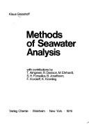 Cover of: Methods of seawater analysis | K. Grasshoff