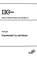 Cover of: The experimental use exemption from patent infringement liability