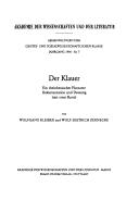 Cover of: Der Klauer: ein rheinhessischer Flurname : Dokumentation und Deutung (mit einer Karte)