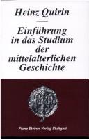 Cover of: Einführung in das Studium der mittelalterlichen Geschichte.