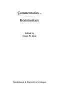 Cover of: Commentaries =: Kommentare