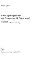 Cover of: Das Regierungssystem der Bundesrepublik Deutschland by Thomas Ellwein, Thomas Ellwein