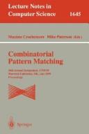 Cover of: Combinatorial Pattern Matching: 5th Annual Symposium on Combinatorial Pattern Matching, Asilomar, California, USA, June 1994 (Lecture Notes in Computer Science)
