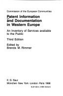 Cover of: Patent information and documentation in Western Europe: an inventory of services available to the public.