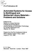 Cover of: Automated systems for access to multilingual and multiscript library materials | 