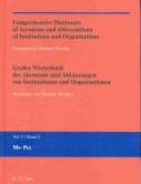 Cover of: Comprehensive Dictionary of Acronyms and Abbreviations of Institutions and Organizations | Gale Group