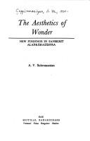 Cover of: The aesthetics of wonder: new findings in Sanskrit alaṅkāraśāstra