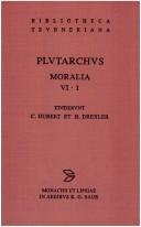 Cover of: Plutarchus, Moralia: Volume VI, Fascicle 1 (Bibliotheca scriptorum Graecorum et Romanorum Teubneriana)