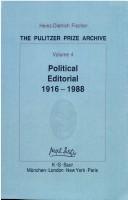Cover of: The Pulitzer Prize Archive: Political Editorial 1916-1988 from War-Related Conflicts to Metropolitan Disputes (Pulitzer Prize Archive)
