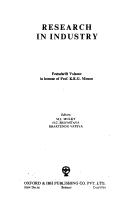 Cover of: Research in Industry by M. J. Mulky