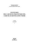 Cover of: Inventario dell'Archivio preunitario del Comune di Montecatini Terme (Beni culturali/Provincia di Pistoia)