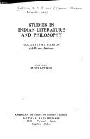 Cover of: Studies in Indian literature and philosophy: collected articles of J.A.B. van Buitenen