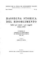 Cover of: Rassegna storica del Risorgimento: indici per autori e per soggetti, 1964-1993 : in memoria di Alberto M. Ghisalberti nel centenario della nascita, 1894-1994