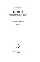 Cover of: Riccordi: edizione critica del Ms. ital. 913 della Bibliothèque Nationale di France