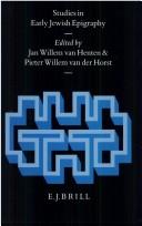 Cover of: Studies in early Jewish epigraphy by edited by Jan Willem van Henten and Pieter Willem van der Horst.