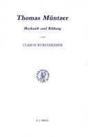 Cover of: Thomas Muntzer: Herkunft Und Bildung (Studies in Medieval and Reformation Traditions)