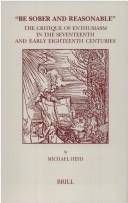 Cover of: The Critique of Enthusiasm in the Seventeenth and Early Eighteenth Centuries (Brill