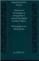 Cover of: Argumentationstheorie by heraugegeben von Klaus Jacobi.