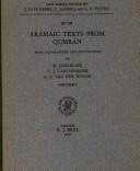 Cover of: Aramaic texts from Qumran