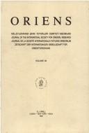 Cover of: Oriens - Milletlerarasi Sark Tetkikleri Cemiyeti Mecmuasi/Journal of the International Society for Oriental Research by R. Sellheim