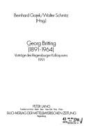 Cover of: Georg Britting (1891-1964): Vorträge des Regensburger Kolloquiums 1991
