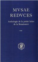 Cover of: Musae Reduces: Anthologie De LA Poesie Latine Dans I'Europe De LA Renaissance