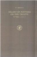 Cover of: Hilary of Poitiers on the Trinity | E. P. Meijering