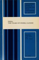 Cover of: India: The Years of Indira Gandhi (International Studies in Sociology and Social Anthropology)