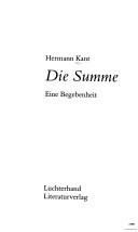 Cover of: Die Summe: Eine Begebenheit