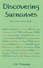 Cover of: Discovering Surnames (Shire Discovering Books) by Jw Freeman