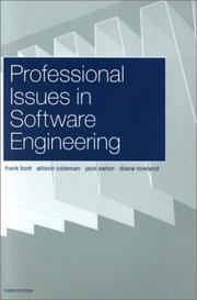 Cover of: Professional Issues in Software Engineering by Frank Bott, Allison Coleman, Jack Eaton, Diane Rowland