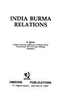 Cover of: India-Burma Relations