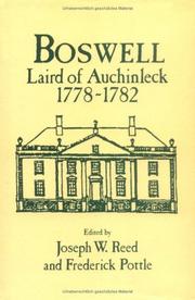 Cover of: Boswell, Laird of Auchinleck, 1778-1782 | James Boswell