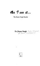 Cover of: As I See It by Karan Singh