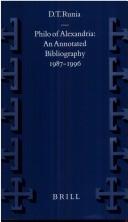 Cover of: Philo of Alexandria: An Annotated Bibliography, 1987-1996 : (Vigiliae Christianae, Supplements, 57)