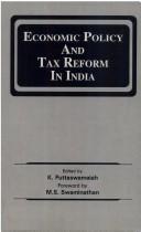 Cover of: Economic policy and tax reform in India | 