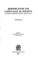 Cover of: Perspectives on Language in Society : Papers in Memory of Prof. Srivastava - 2 Vols.