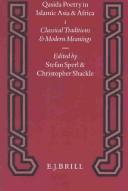 Cover of: Qasida Poetry in Islamic Asia and Africa (2 Vol Set) (Studies in Arabic Literature, Vol 20) | 