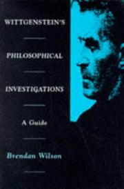 Cover of: Wittgenstein's philosophical investigations by Brendan Wilson