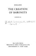 Cover of: The creation of baronets. by King James VI and I