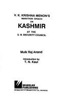 Cover of: V.K.Krishna Menon's Marathon Speech on Kashmir by Madhu Limaye