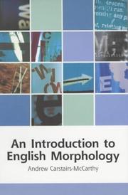 Cover of: An introduction to English morphology | Andrew Carstairs-McCarthy