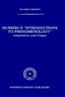 Cover of: Husserl's "introductions to phenomenology": interpretation and critique