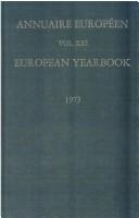 Cover of: European Yearbook / Annuaire Europeen 1973 (European Yearbook)